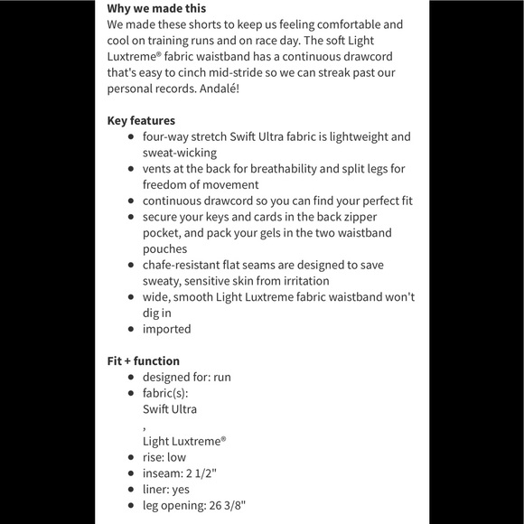 NWOT Lululemon run: speed short 4-way stretch 2.5” - Picture 15 of 15